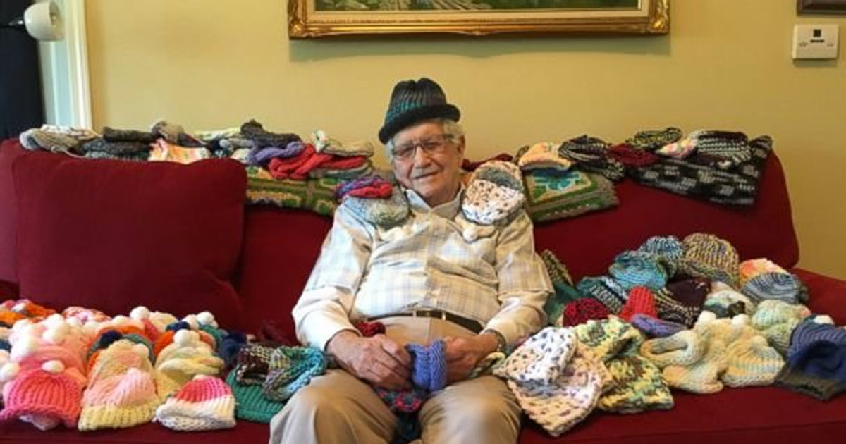 A 86 Year-old man taught himself sewing so he can sew warm hats for infants at a neonatal intensive care unit