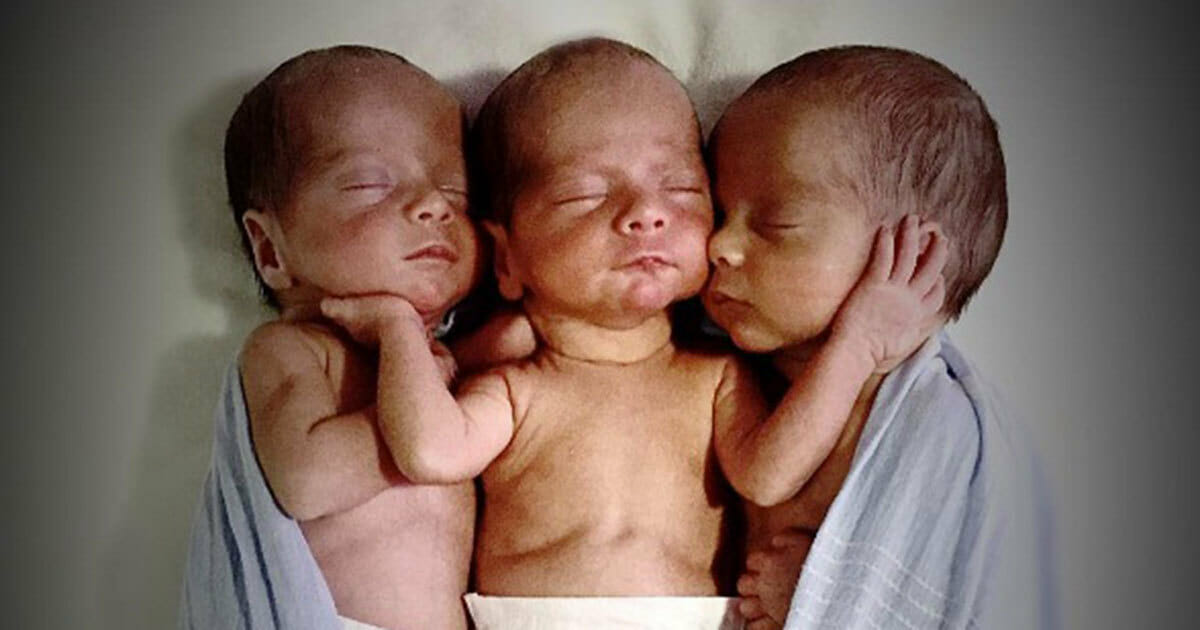 Mother was rushed to the hospital to give birth to a triplet - so the doctors looked closely at their faces and froze