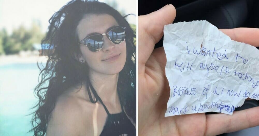 Student bought coffee and pastry for a homeless man, an hour later he put a wrinkled note in her hands that left me in tears