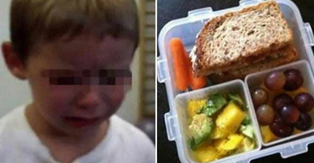 4-year-old boy was left with tears in his eyes after a teacher threw away his food, saying he should not eat it in school