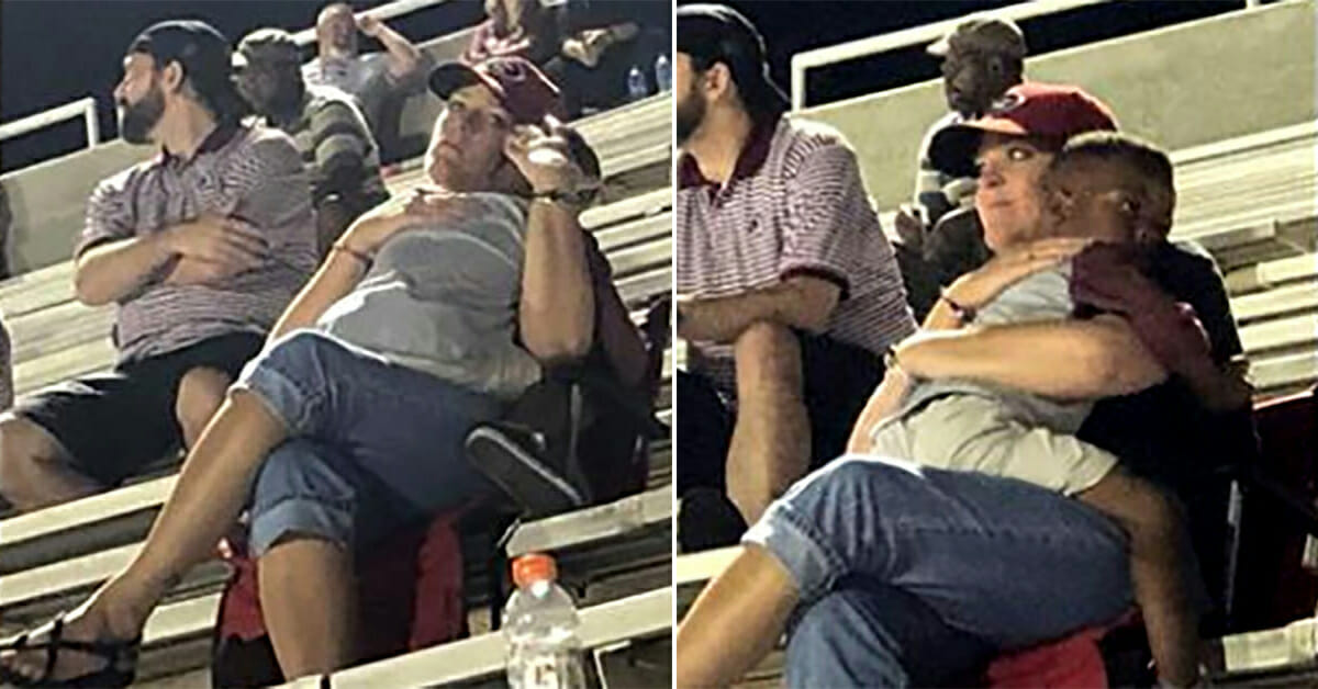 Aunt hid her face when the nephew climbed into a stranger woman's lap, but the woman's reaction took the internet by storm