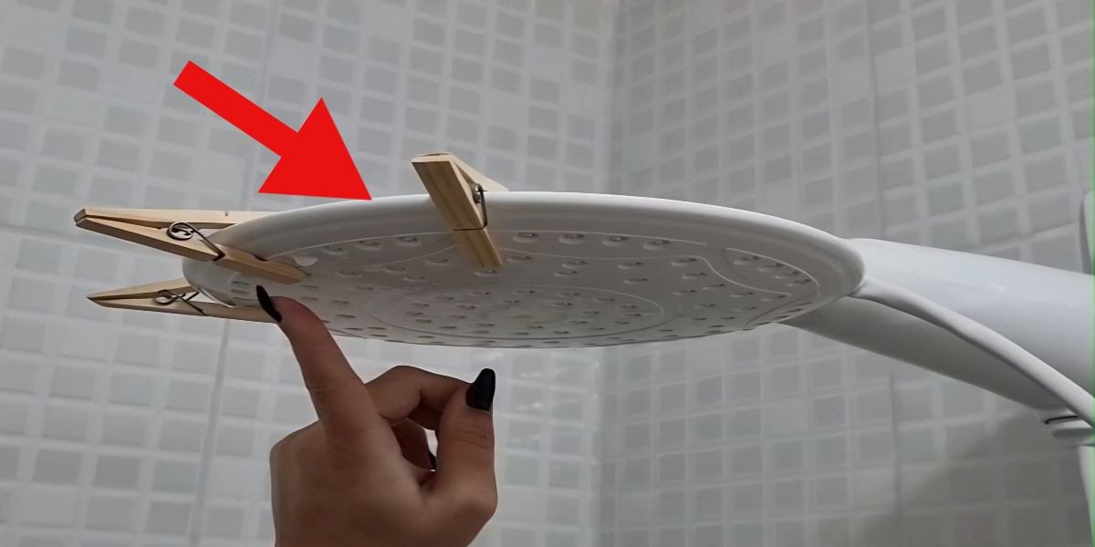 This is the genius reason you have to put a clothespin on your shower head