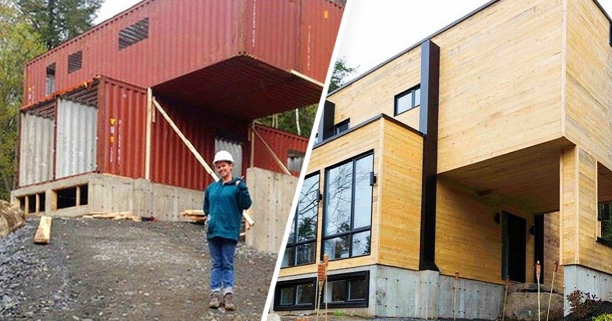 This talented and genius woman built her house from 4 containers - and it looks just amazing!