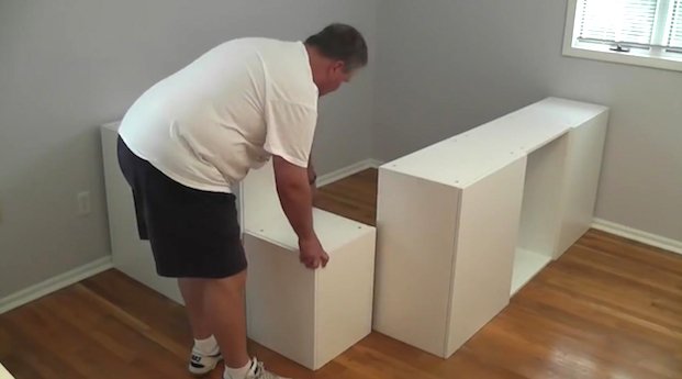 He bought six IKEA kitchen cabinets. What he did with them dropped my jaw to the floor!