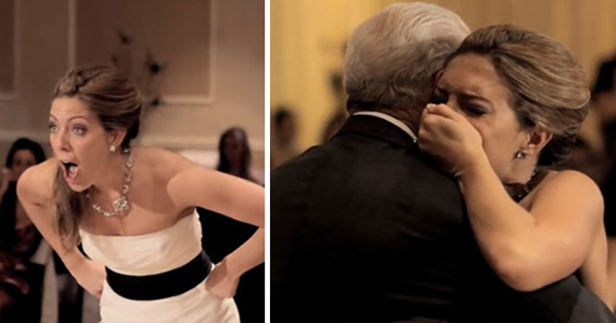 Her father died before the wedding - but then a special voice in the ballroom told her to turn around