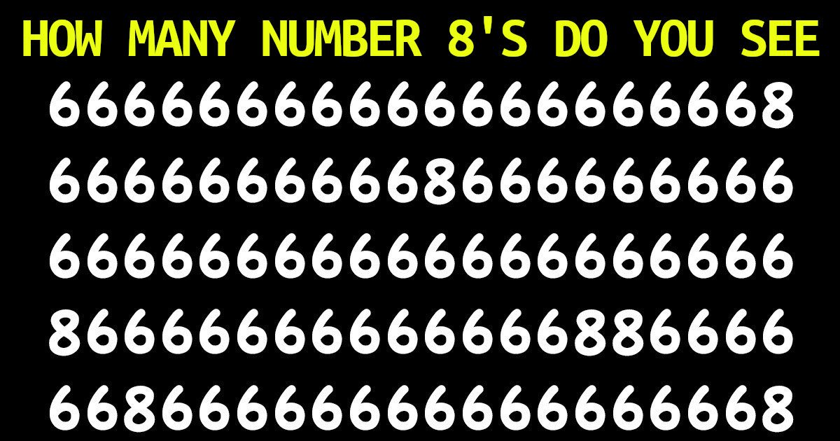 Most people get this wrong: can you find all the 8 numbers in the picture?